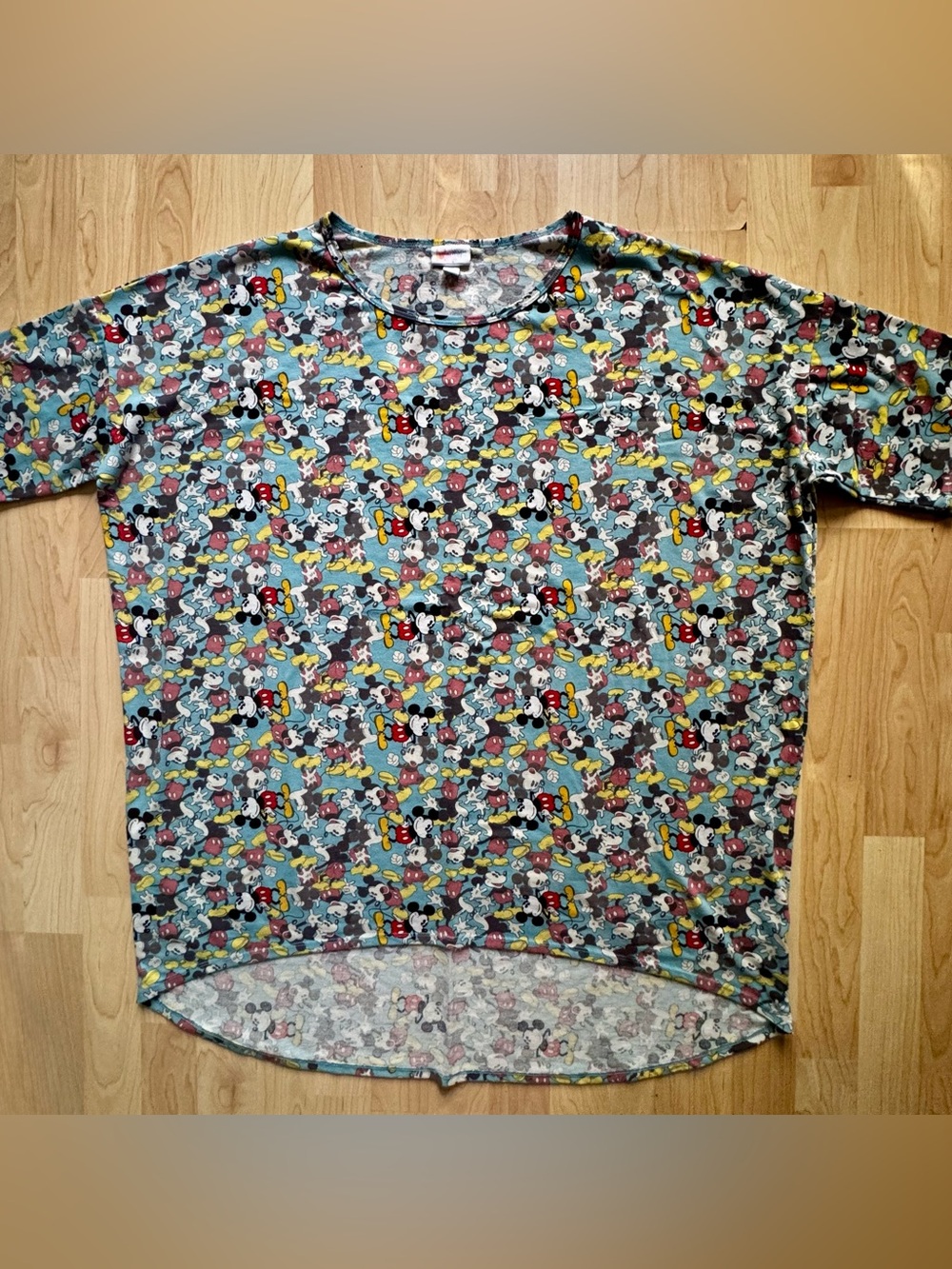 LuLaRoe Irma with classic Mickey Mouse All-Over Print. Very large and roomy.